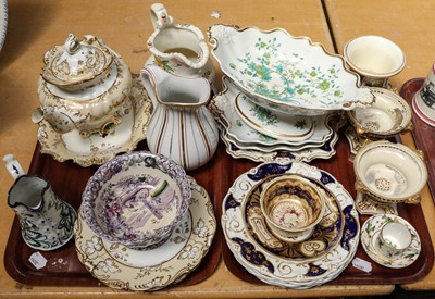 Lot 38 - Two trays of 19th century English ceramics...