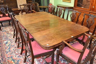 Lot 1220 - A George IV Mahogany Twin-Pedestal Dining Table, 2nd quarter 19th century, of rectangular...