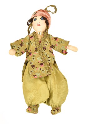 Lot 2023 - Two Circa 1940s Indian Cloth Dolls of Lord and...