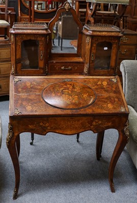 Lot 1161 - A late 19th century French marquetry inlaid...