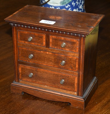 Lot 272 - An Edwardian mahogany apprentice chest of two...