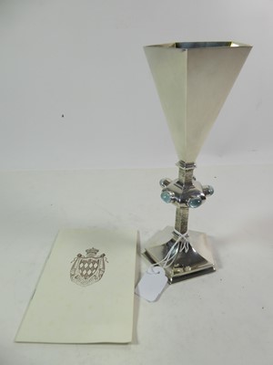 Lot 2154 - An Elizabeth II Silver and Gem-Set Cup