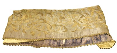 Lot 2026 - 19th Century Indian Decorative Grey Silk Bed...