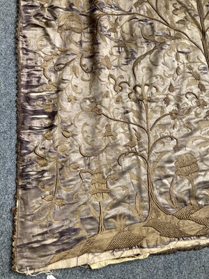 Lot 2026 - 19th Century Indian Decorative Grey Silk Bed...