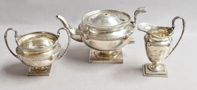 Lot 2 - A Three-Piece George V Silver Tea-Service, by...