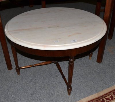 Lot 441 - A mahogany occasional table with a marble top