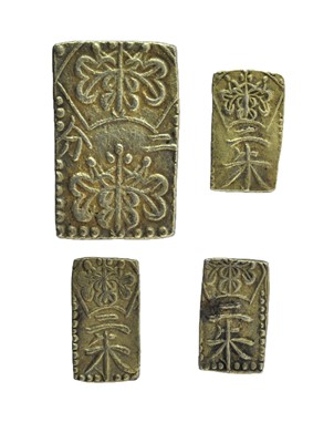 Lot 417 - ♦4 x Japan, 19th Century Gold/Silver Alloy...