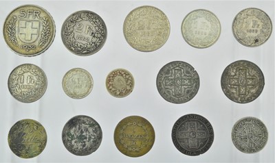 Lot 187 - ♦7 x Switzerland, Silver Coins comprising: 5...