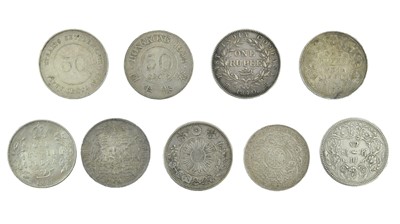 Lot 204 - ♦9 x Far Eastern Silver Coins comprising:...