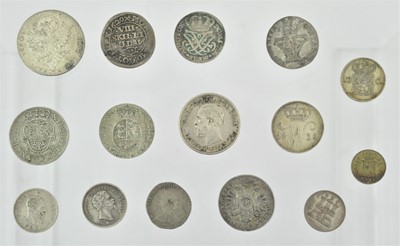 Lot 203 - ♦A Collection of 15 x European Silver Coins,...