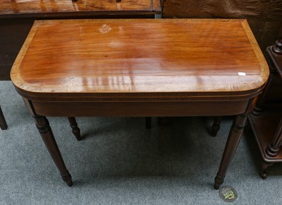 Lot 1208 - A George IV crossbanded mahogany card table,...