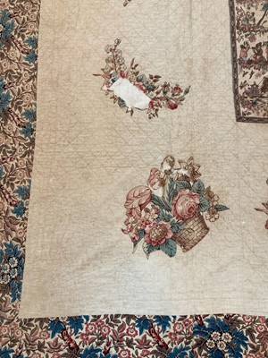Lot 2036 - Early 19th Century Chintz Quilt, with a...