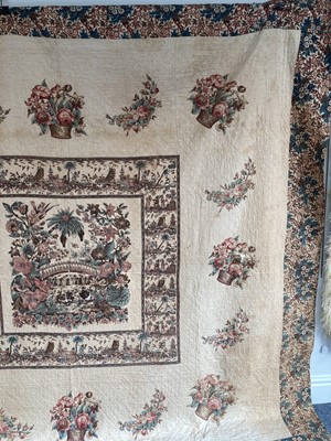 Lot 2036 - Early 19th Century Chintz Quilt, with a...