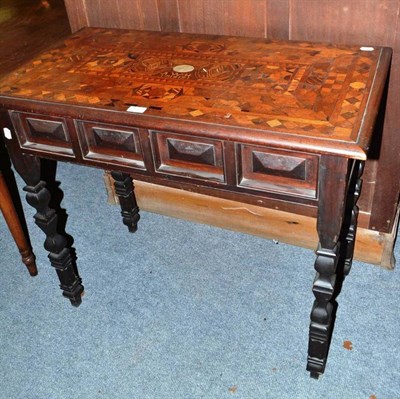 Lot 450 - Marquetry inlaid side table, 91cm wide