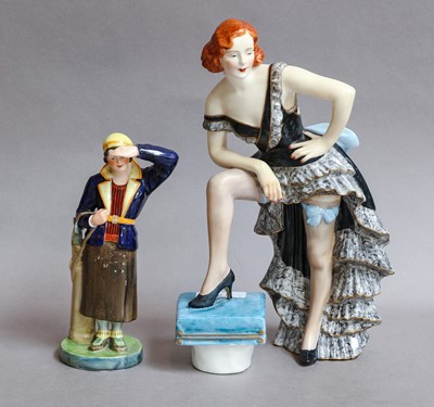 Lot 148 - Two Royal Crown Derby figures, lady golfer,...