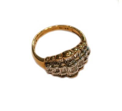 Lot 250 - A 9 carat gold diamond cluster ring, finger...