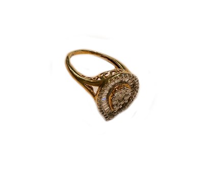 Lot 237 - A 9 carat gold diamond cluster ring, finger...