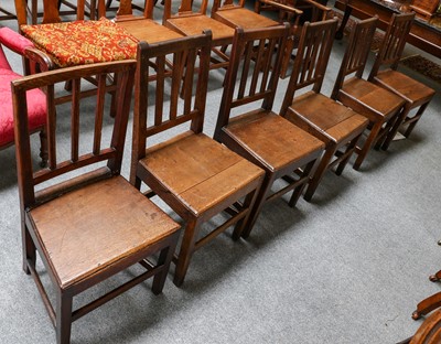 Lot 1175 - A set of five 18th century provincial oak...