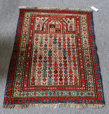 Lot 1007 - Karabagh prayer rug, the ivory field beneath...