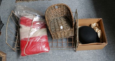 Lot 269 - A 19th century wicker dolls chair, a metal...