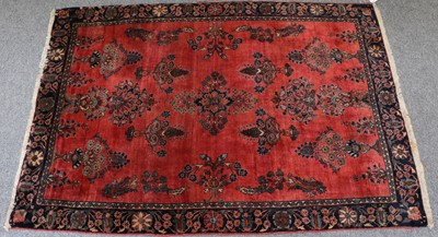 Lot 1083 - Saroukh Rug, west Iran, circa 1930, the coral...