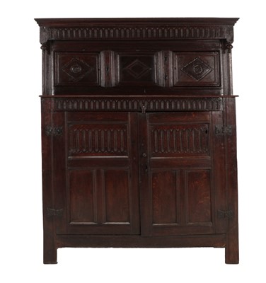 Lot 766 - A 17th Century Joined Oak Press Cupboard, the...