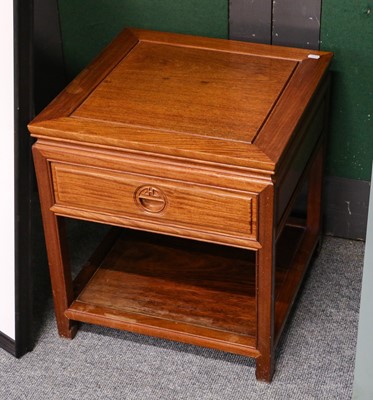 Lot 1075 - A pair of modern Chinese bedside tables 51cm...