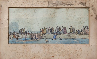 Lot 1043 - Fred Lawson (1888-1968) A Crowd Gathered on a...