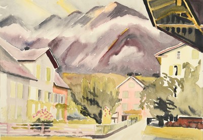 Lot 39 - Edith Lawrence (1890-1973) An Alpine town...