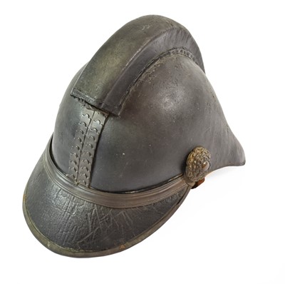Lot 2226 - An Early 19th Century Leather Fire Helmet, the...