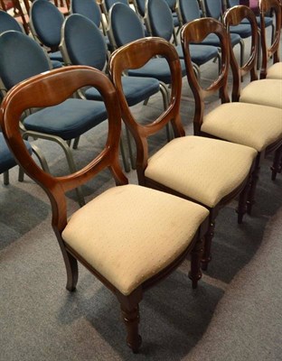 Lot 466 - A set of eight Victorian mahogany balloon back dining chairs