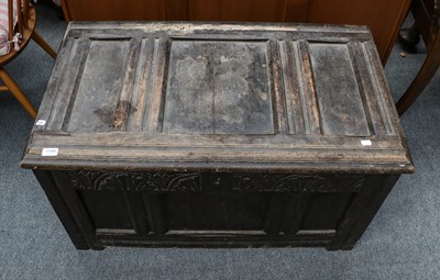 Lot 1199 - An 18th century lunette carved coffer of small...