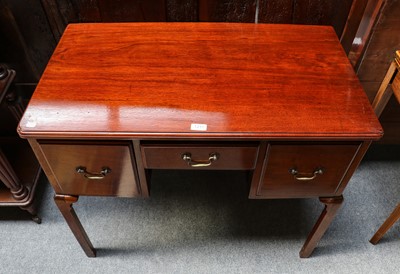 Lot 1211 - A Georgian style mahogany lowboy, 95cm by 53cm...