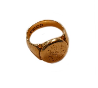 Lot 80 - An 18 carat gold signet ring, finger size P