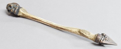 Lot 154 - A Modern Bronze Mounted Bone Sceptre, the...