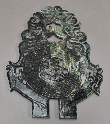 Lot 223 - Chinese jade plaque, cased Chinese coins,...