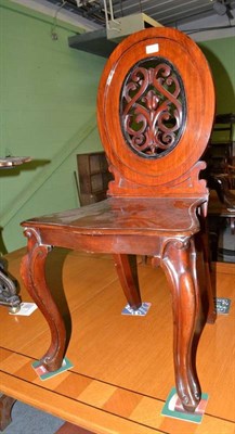 Lot 478 - A pair of mahogany hall chairs