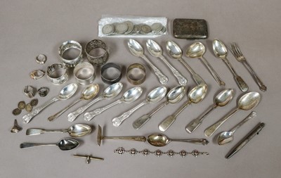 Lot 13 - A Collection of Assorted Silver, including: a...