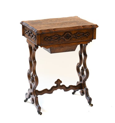 Lot 952 - A 19th century French Burr Walnut Work Table,...