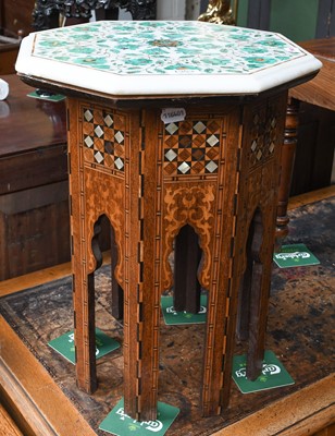 Lot 1353 - A mother of pearl and parquetry inlaid table...