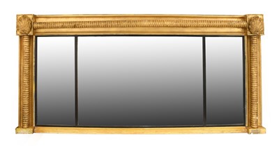 Lot 942 - A Regency Mahogany and Gilt Overmantel Mirror,...