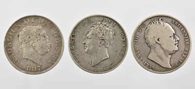 Lot 202 - 3 x Halfcrowns, comprising: George III 1817...