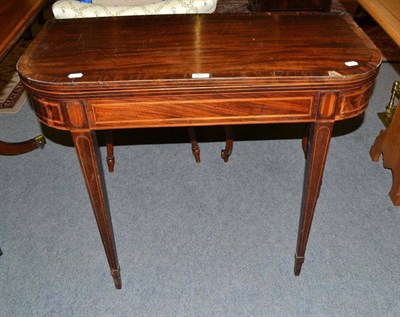 Lot 485 - Mahogany fold over tea table