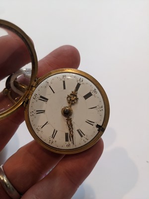 Lot 78 - A gilt metal verge pair cased pocket watch,...