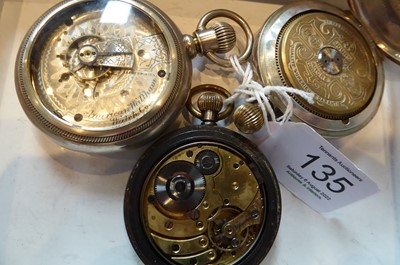 Lot 135 - A silver Hebdomas 8-day pocket watch,...