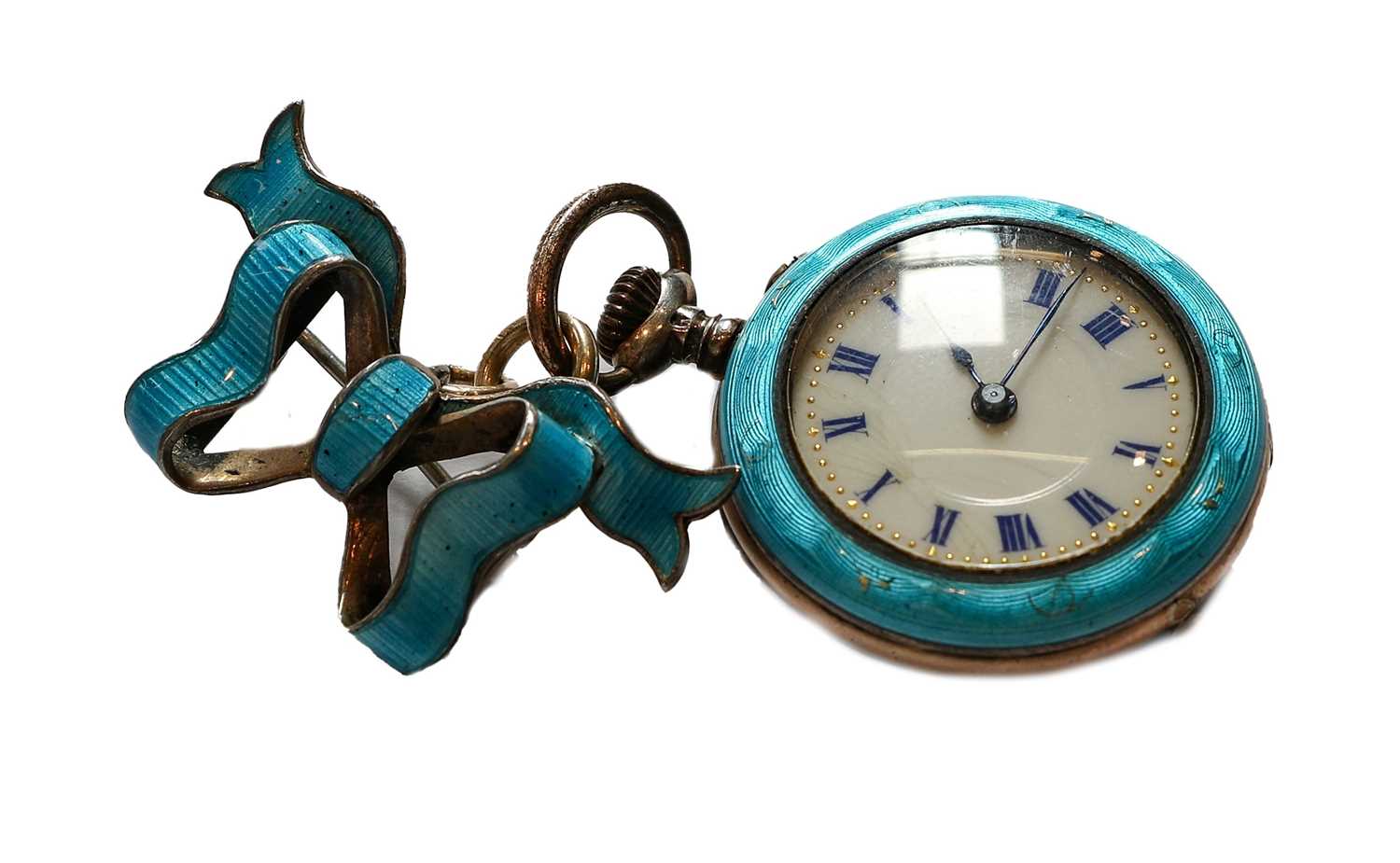 Lot 71 - A lady's enamel fob watch, with a later enamel...