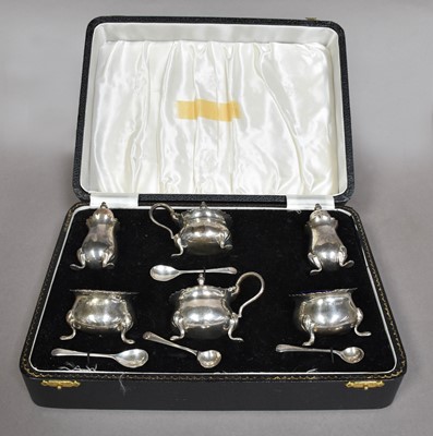 Lot 42 - A Cased Elizabeth II Silver Condiment-Set, by...