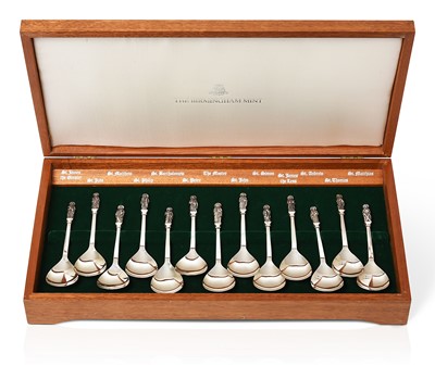 Lot 2148 - A Cased Set of Twelve Elizabeth II Silver Apostle-Spoons and The Master