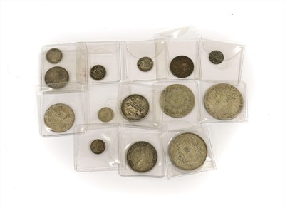 Lot 288 - 13 x Foreign Silver Coins and British Medals,...