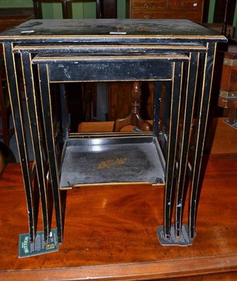 Lot 489 - A 1920's black chinoiserie nest of tables